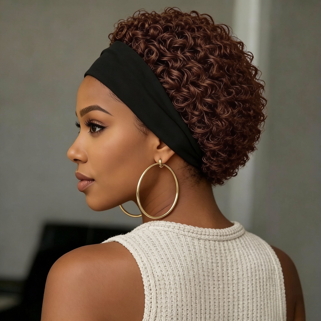 Women Accessories India - Perruque courte bouclée en cheveux humains