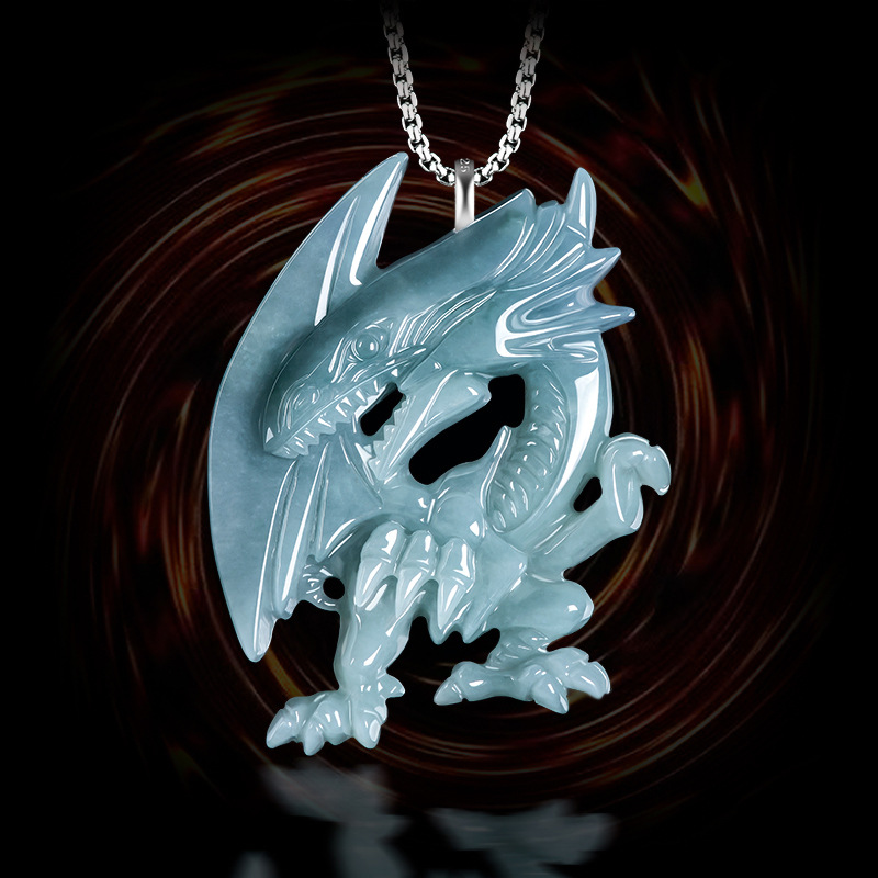 Women Accessories Trendy - Collier pendentif dragon en jadéite bleue