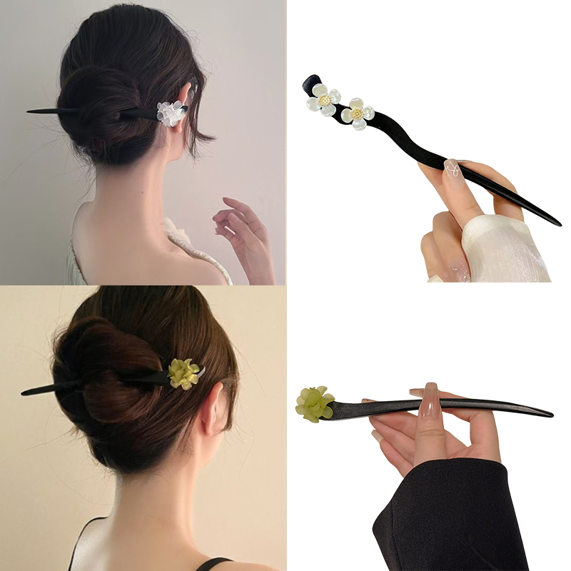 Pearl Hair Pin - Bâtons de cheveux en bois de