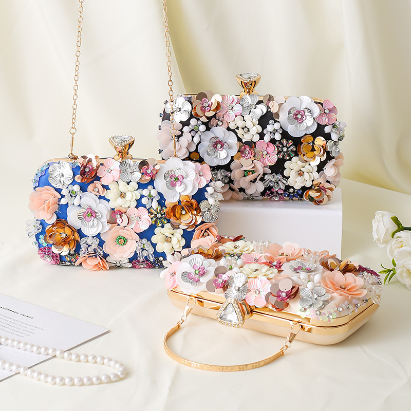 Sac à main de soirée à fleurs, - Wallet Chain Bag avis et prix