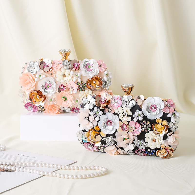 Sac à main de soirée à fleurs, - Wallet Chain Bag avis et prix