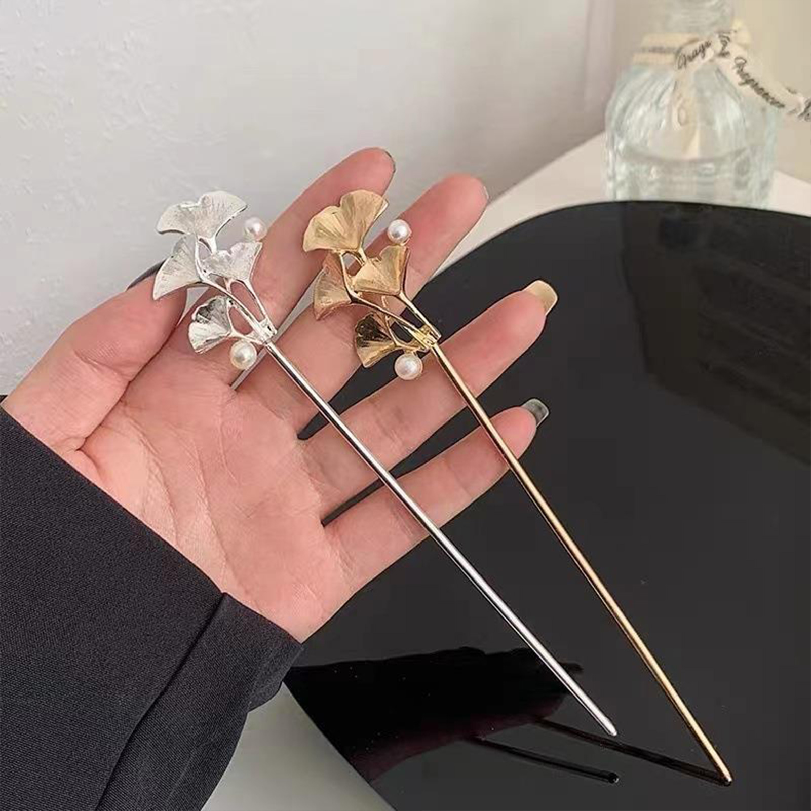 Bâtonnet à cheveux en feuille  - Pearl Hair Pin avis et prix