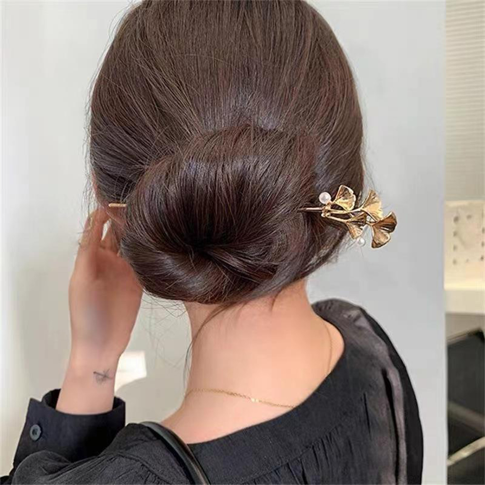 Bâtonnet à cheveux en feuille  - Pearl Hair Pin avis et prix