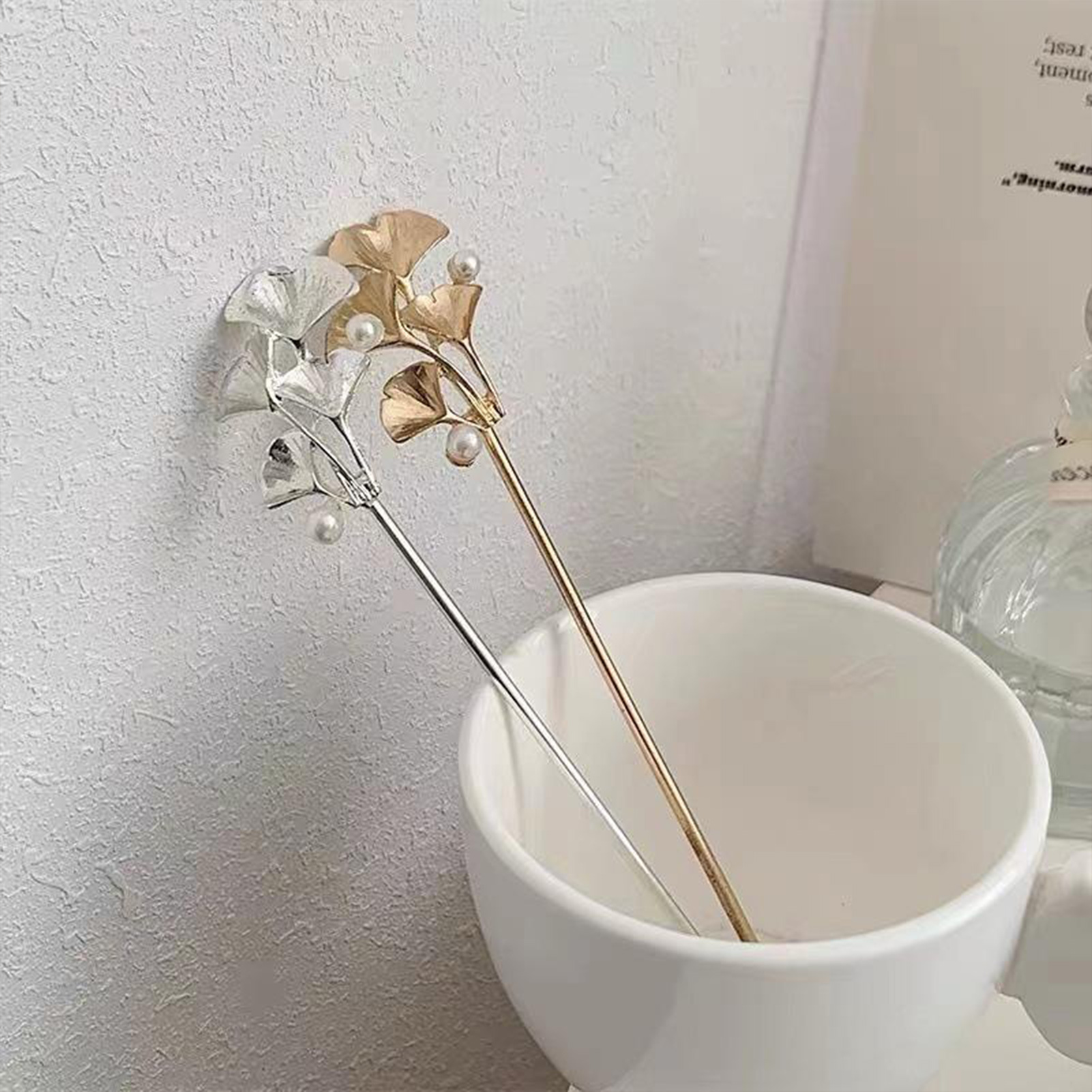 Bâtonnet à cheveux en feuille  - Pearl Hair Pin avis et prix